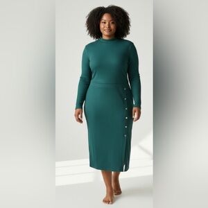 NWT Nina Parker Elegant Teal Long Sleeve Dress size 2X
